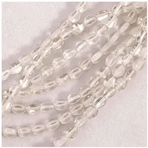 Perles de Bohème sur Fil - Olive Facettée 5 mm Taupe Clair TransparentVendu parscrapmalin
