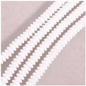 Perles de Bohème sur Fil - Donuts 6 x 2 mm BlancVendu parscrapmalin