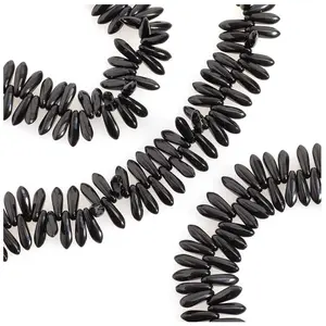 Perles de Bohème sur Fil - Pointe 3 x 11 mm NoirVendu parscrapmalin