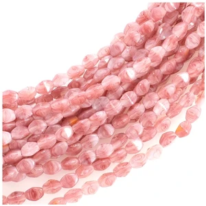 Perles de Bohème sur Fil - Olive Facettée 5 mm Vieux Rose