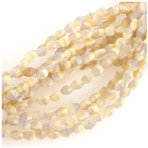 Perles de Bohème sur Fil - Olive Facettée 5 mm Nuances de Jaune Et Gri...