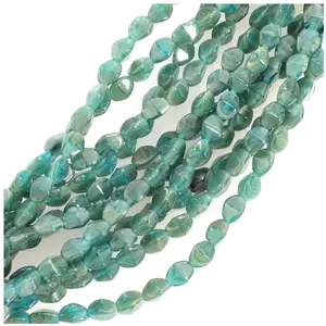 Perles de Bohème sur Fil - Olive Facettée 5 mm Vert Foncé