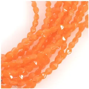 Perles de Bohème sur Fil - Olive Facettée 5 mm OrangeVendu parscrapmalin