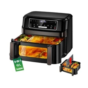 HOOFCOKEAR Friteuse à air chaud XXL 12L une ou double chambres réglabl... pas cher