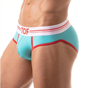 TOF Paris Slip French Coton Bleu Turquoise S pas cher