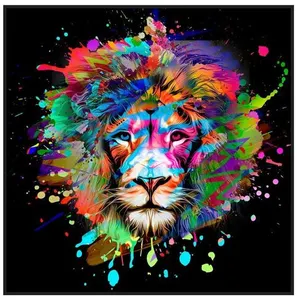 GENERIQUE Carré simili cuir 44x44 cm tête de lion(...) - carrélion