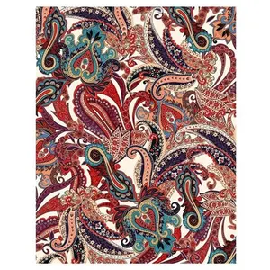 GENERIQUE Tissu viscose imprimé cachemire vendu au mètre(...) - CACHEMIRE ROUGE