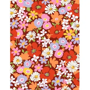 sperenza Tissu coton coquelicot vendu au mètre(...) - coquelicot roux pas cher