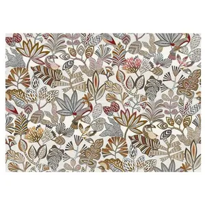 GENERIQUE Tissu d'ameublement feuilles lin vendu au mètre(...) -