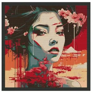 Tissu carré jacquard 48x48 katana(...) - 0004 Rouge