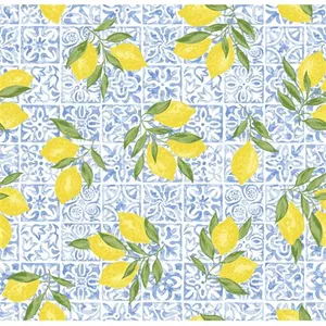 Tissu coton citron vendu par 50 cm(...) - 0006 Bleu