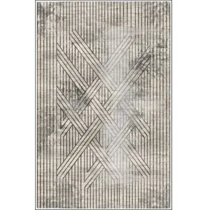 MANI TEXTILE Tapis de salon 80x150 cm Polycoton Fisun Beige 80 x 150 cm pas cher
