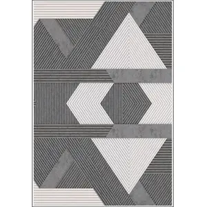 MANI TEXTILE Tapis de salon 80x150 cm Polycoton Zino Gris 80 x 150 cm pas cher