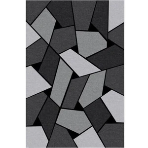 MANI TEXTILE - Tapis GEOMETRIQUE Gris Dimensions - 80x150 pas cher