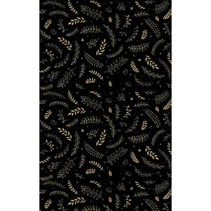 MANI TEXTILE - Tapis de Noel Noir Gold Dimensions - 70x140 pas cher