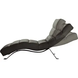 Venesetti Chaise longue multipositions en cuir gris foncé pas cher
