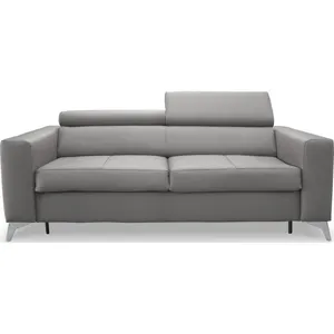 Comparateur de prix : Venesetti Canapé 3 places convertible en cuir italien de luxe MOVIDA, gris clair