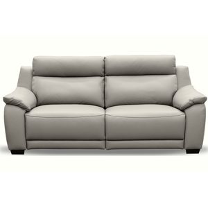 Comparateur de prix : VENESETTI Canapé 3 places avec 2 relax électriques en cuir gris clair