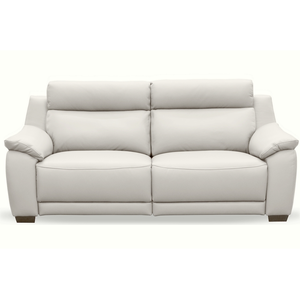 Comparateur de prix : Canapé 3 places avec 2 relax électriques cuir blanc cassé