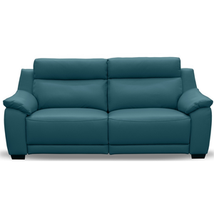 Comparateur de prix : VENESETTI Canapé 3 places avec 2 relax électriques en cuir turquoise