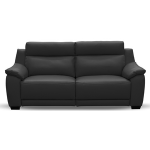 Comparateur de prix : VENESETTI Canapé 3 places avec 2 relax électriques cuir noir