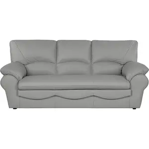 Comparateur de prix : VENESETTI Canapé 3 places convertible en cuir gris clair