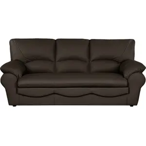 Venesetti Canapé 3 places convertible en cuir chocolat pas cher