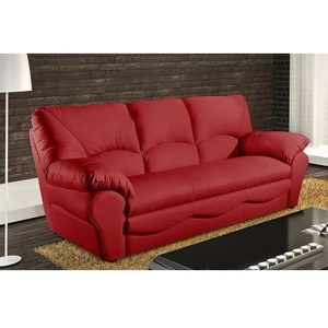 Venesetti Canapé 3 places convertible OSIRIS - 100% Cuir Rouge Foncé pas cher