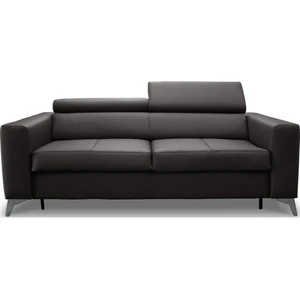 Venesetti Canapé 3 places convertible en cuir italien de luxe movida, noir