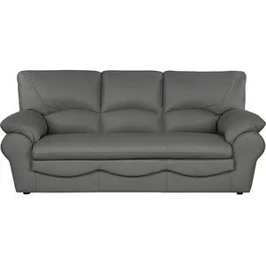 Venesetti Canapé 3 places en cuir gris foncé pas cher