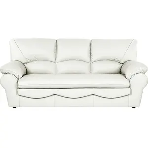 Venesetti Canapé 3 Places En 100% Tout Cuir Italien Vachette Osatis, Couleur Ivoire pas cher