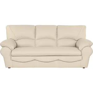 Venesetti Canapé 3 places en cuir beige pas cher