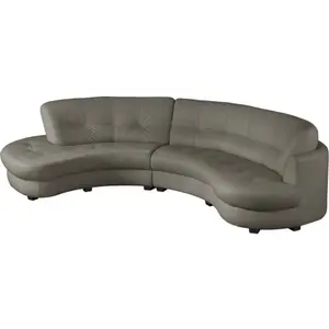 Comparateur de prix : Venesetti Canapé En Cuir Italien De Luxe 5/6 Places Bretini Gris Foncé, Côté Accoudoir Droit