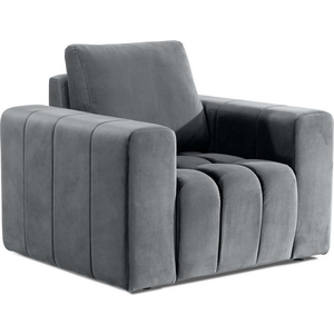 Venesetti Fauteuil 1 place en velours gris pas cher