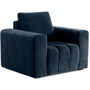 Venesetti Fauteuil 1 place velours bleu foncé pas cher