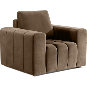 Venesetti Fauteuil 1 place en velours beige pas cher