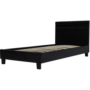 Habitat et Jardin Lit avec LED "Maria" 90 x 190 cm - Noir