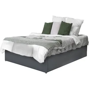 Comparateur de prix : Habitat et Jardin Lit double en PVC avec coffre "Ava" - 140 x 190 cm - Gris