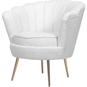 Comparateur de prix : Habitat et Jardin Fauteuil Bouclette Floria - 75 x 68 x 77,5 cm - Blanc