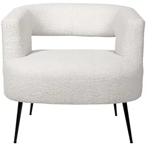 Comparateur de prix : Habitat et Jardin Fauteuil en tissu bouclette "iris" - Blanc
