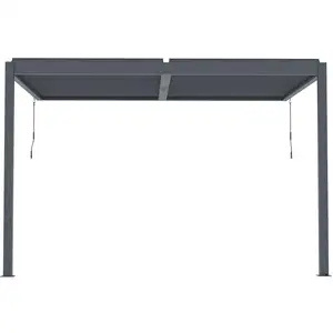 Comparateur de prix : Habitat et Jardin Pergola adossée "Windsor" - 3 x 4 m - Anthracite Anthracite.