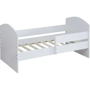 Comparateur de prix : Habitat et Jardin Lit enfant avec barrière "Victoria" - Bois - Blanc - 80 x 160 cm