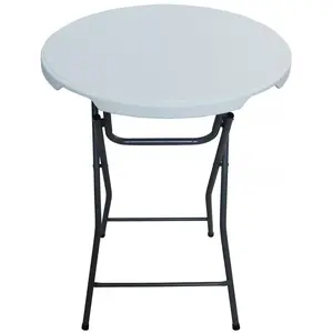 Habitat et Jardin Table haute pliante en plastique Ø 80 cm "Lili" - blanc