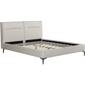 palozi home Lit double en tissu design "Moritz" - 160 x 200 cm - Beige pas cher