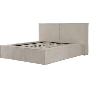 Comparateur de prix : palozi home Lit coffre en velours côtelé "Courchevel" - 160 x 200 cm - Beige