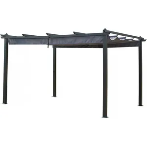 Comparateur de prix : Habitat et Jardin Pergola aluminium avec toit rétractable - 3 x 4 m - Anthracite