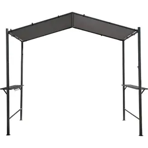 Comparateur de prix : Habitat et Jardin Pergola tonnelle pour barbecue - 277 x 149 cm - Anthracite
