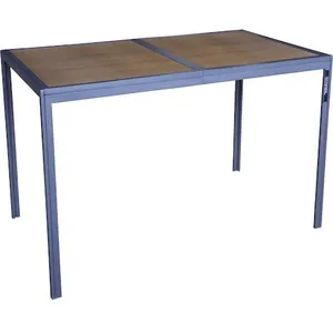 Table de jardin métal imitation bois tossa - 160 x 90 x 75 cm - marron pas cher