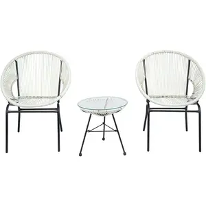 Comparateur de prix : Salon de jardin acapulco "Poli"- 2 places - Blanc