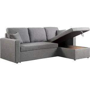 Habitat et Jardin Canapé d'angle convertible/ réversible avec coffre "Alain II" - 3 places - Gris clair